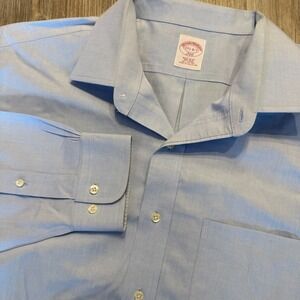 Brooks Brothers 346 Mens 17.5 6/7 Blue Button Dress Shirt
